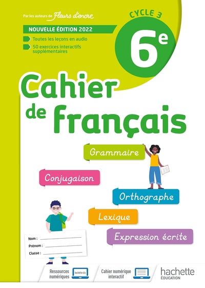 CAHIER DE FRANCAIS  6E - CAHIER D'ACTIVITES - ED. 2022