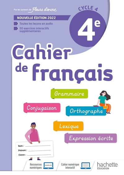 CAHIER DE FRANCAIS CYCLE 4/4E - CAHIER D'ACTIVITES - ED. 202