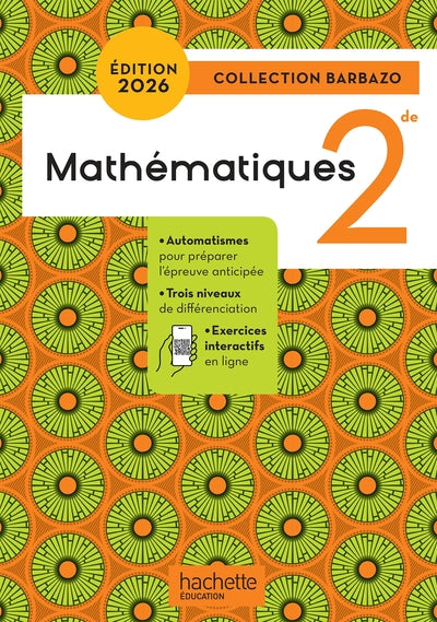 BARBAZO MATHEMATIQUES 2DE - LIVRE ELEVE - ED. 2026 (Prév 24/07)